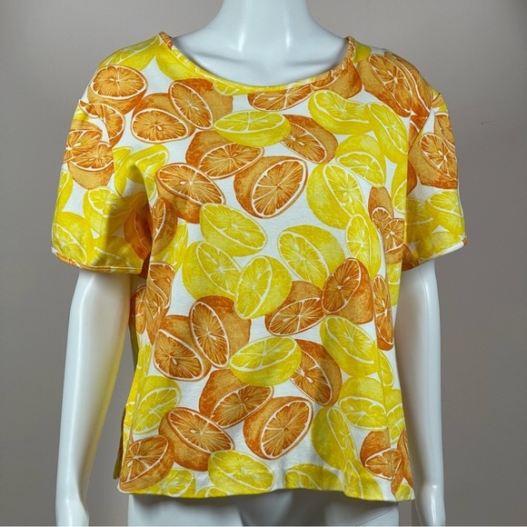 Vintage For You from Spiegel Lemon Orange Top size 2X - Picture 1 of 12